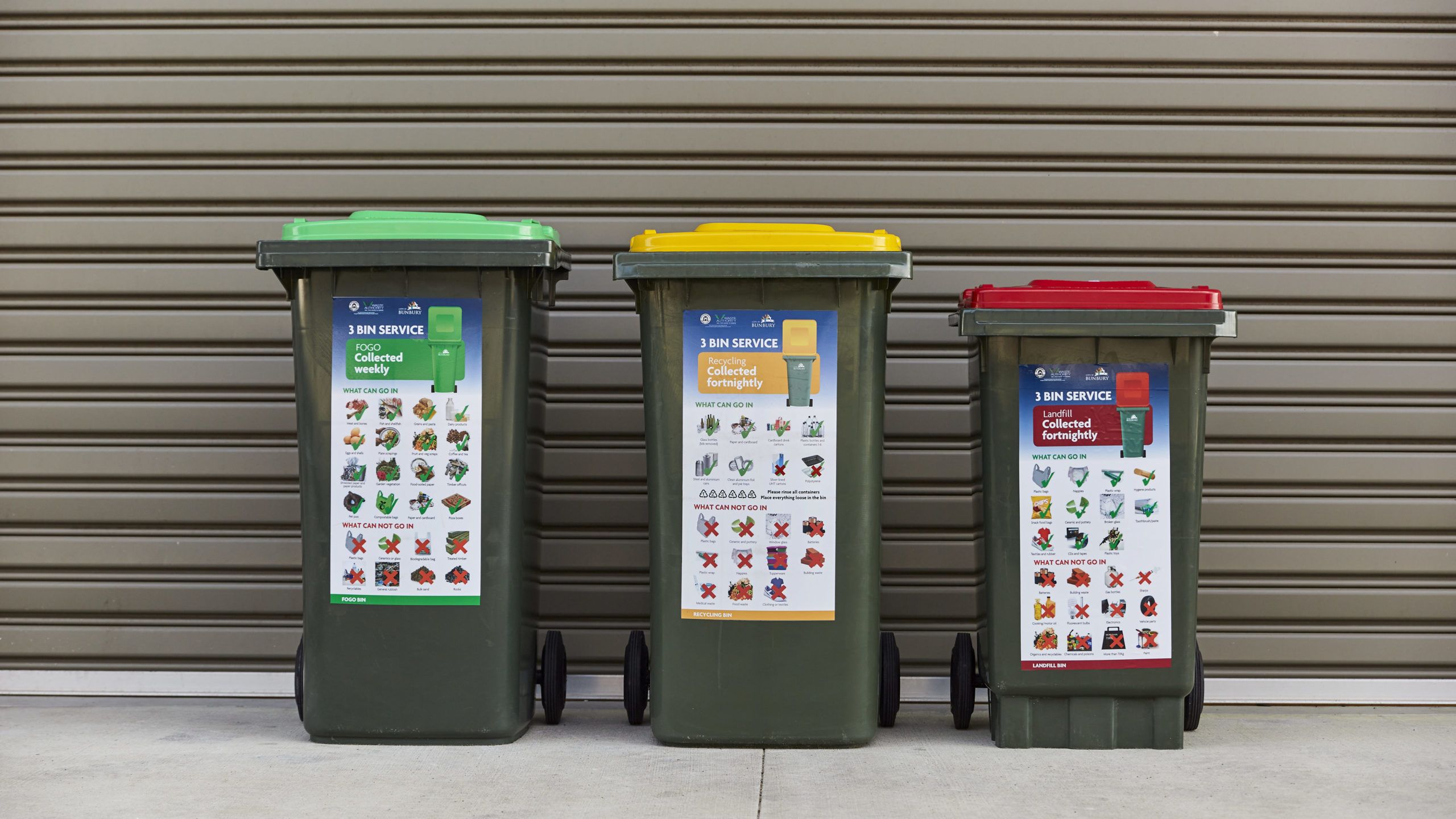 We provide three bins for bin collections.