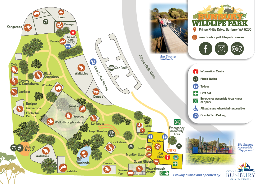 Bunbury Wildlife Park Map