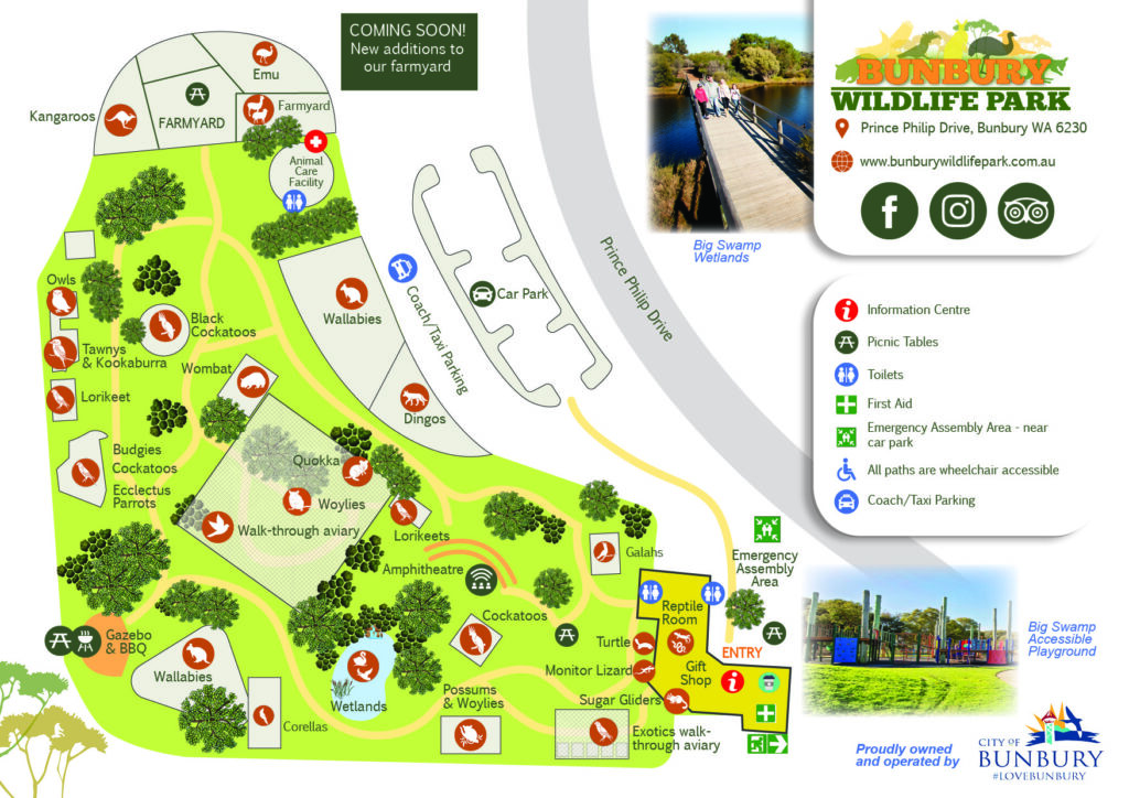 Map showing animal locations at wildlife park