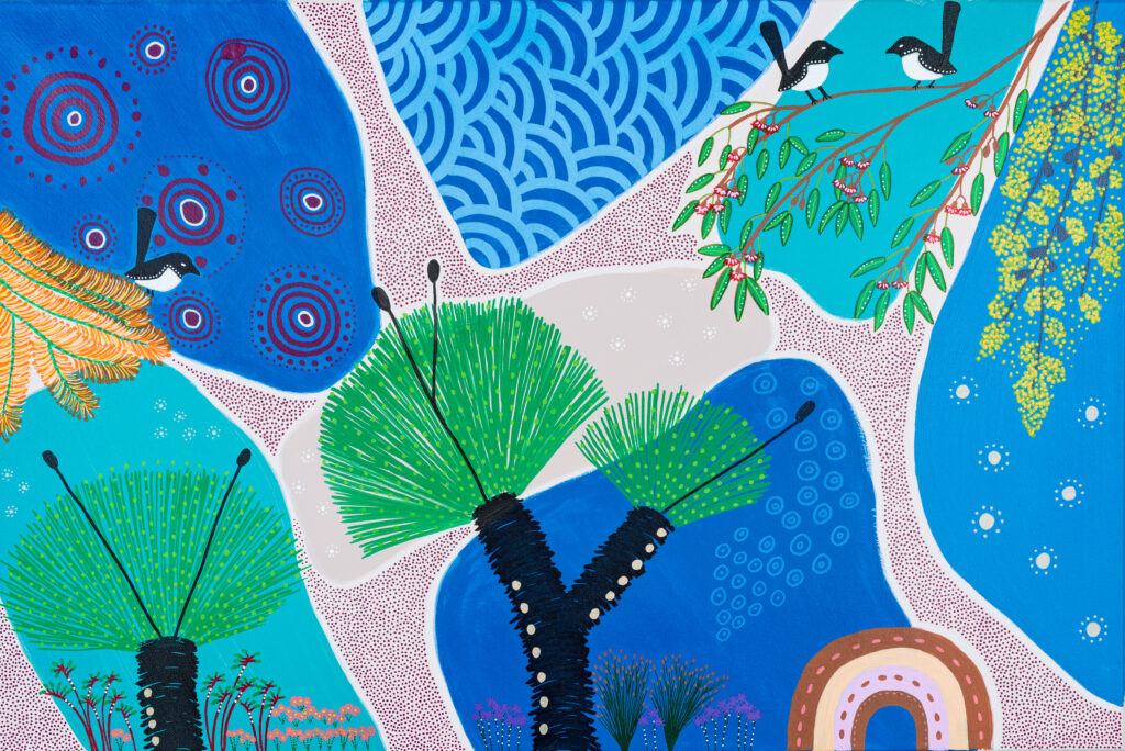 Artwork by talented Noongar artist Melissa Gail Riley.