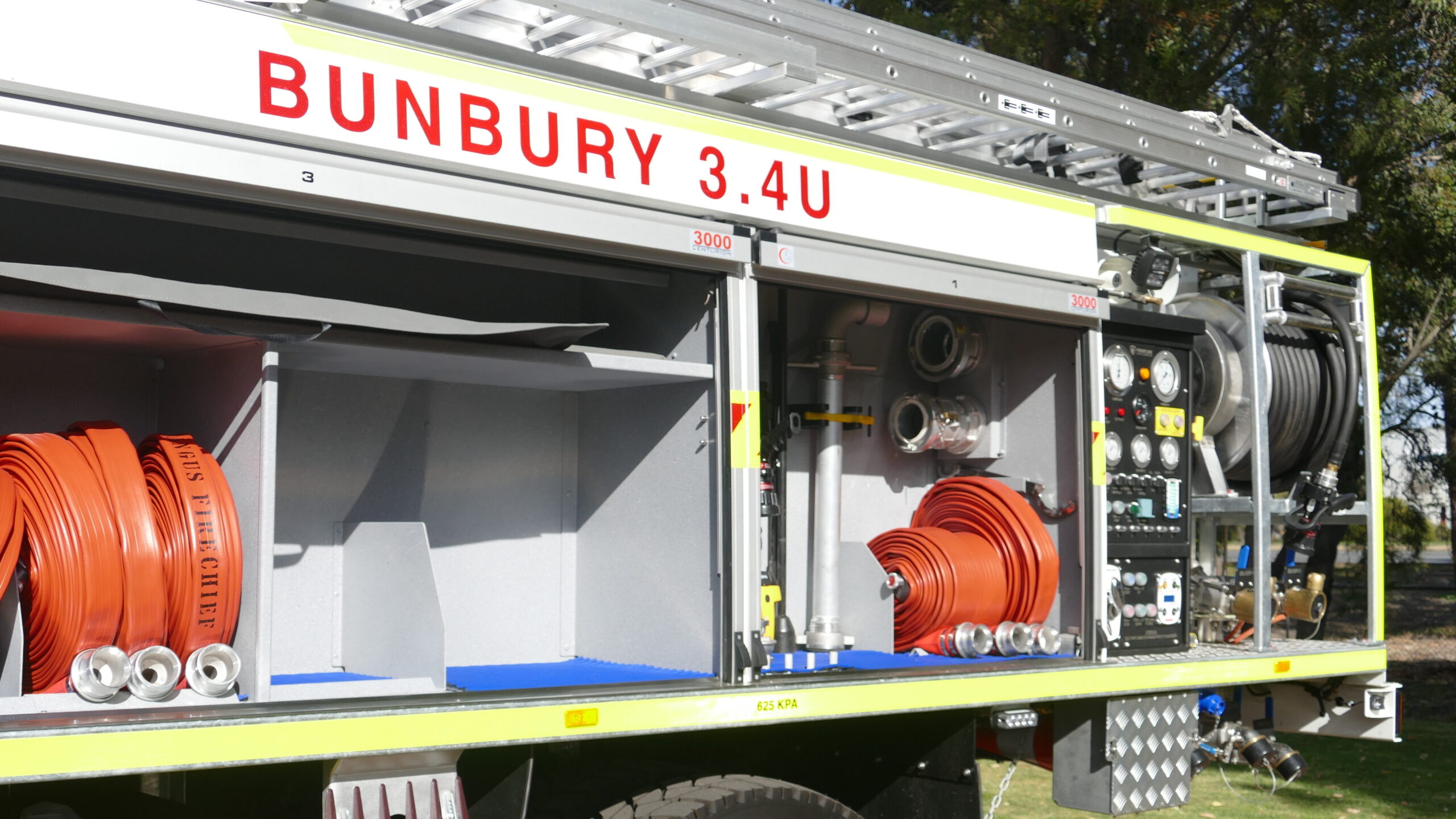 Close up of the Bunbury Volunteer Bushfire Brigade truck.