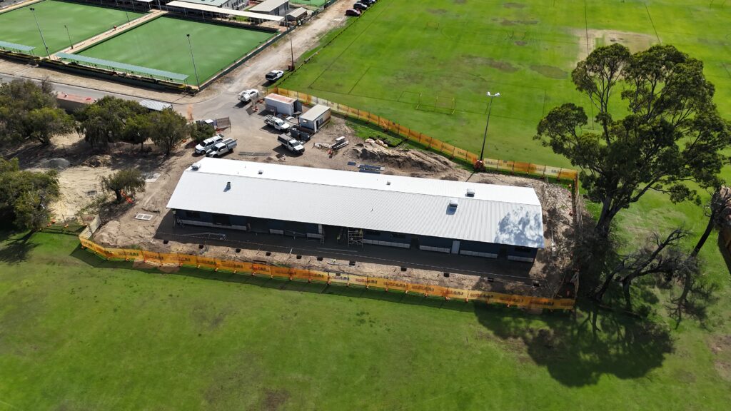 Aerial view of the upgrades taking shape at Forrest Park Pavilion.