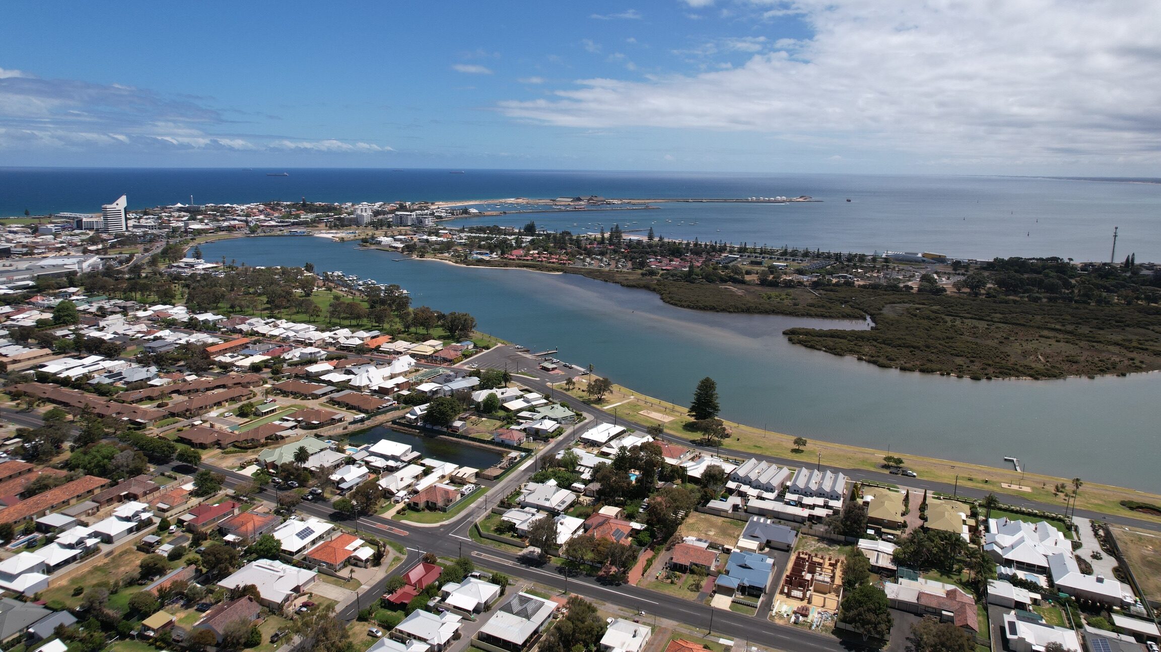 Aerial view of Bunbury