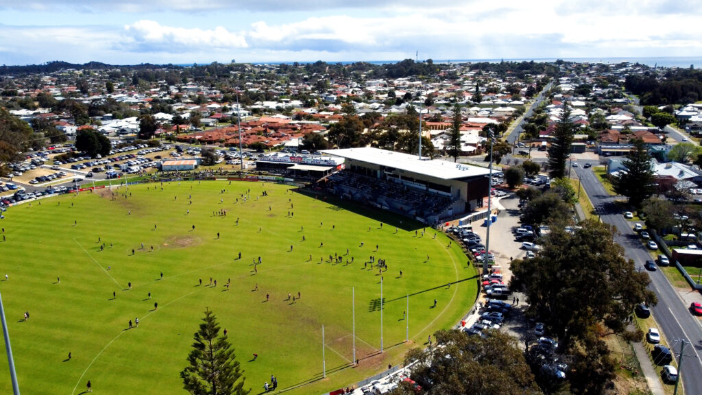 Aerial view of Hands Oval.